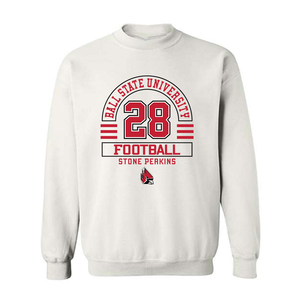 Ball State - NCAA Football : Stone Perkins - Classic Fashion Shersey Crewneck Sweatshirt-0