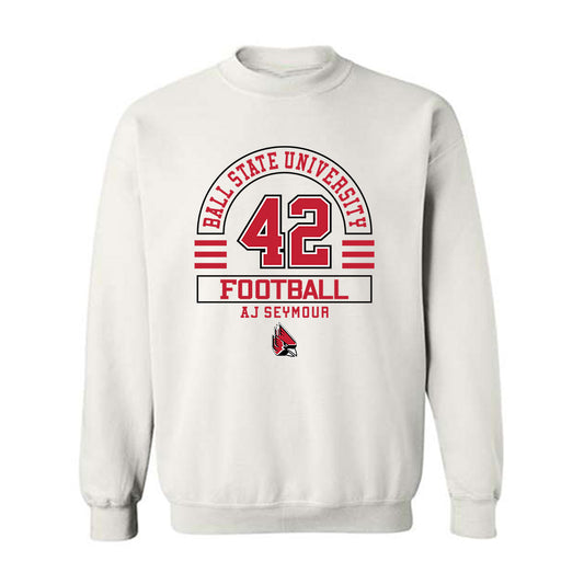 Ball State - NCAA Football : AJ Seymour - Classic Fashion Shersey Crewneck Sweatshirt-0