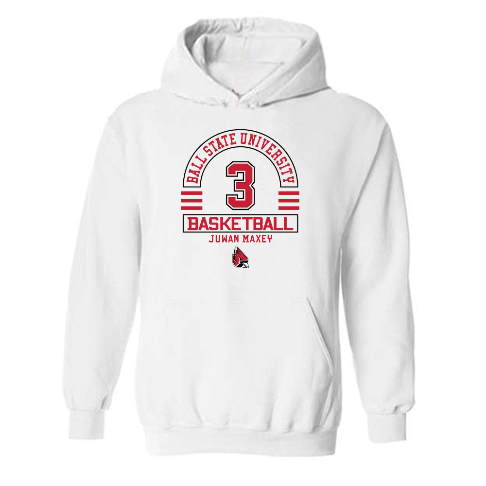 Ball State - NCAA Men's Basketball : Juwan Maxey - Classic Fashion Shersey Hooded Sweatshirt-0