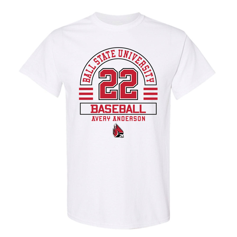 Ball State - NCAA Baseball : Avery Anderson - Classic Fashion Shersey T-Shirt-0