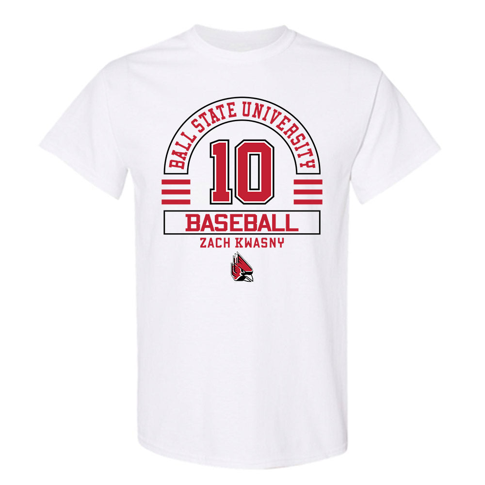 Ball State - NCAA Baseball : Zach Kwasny - Classic Fashion Shersey T-Shirt-0