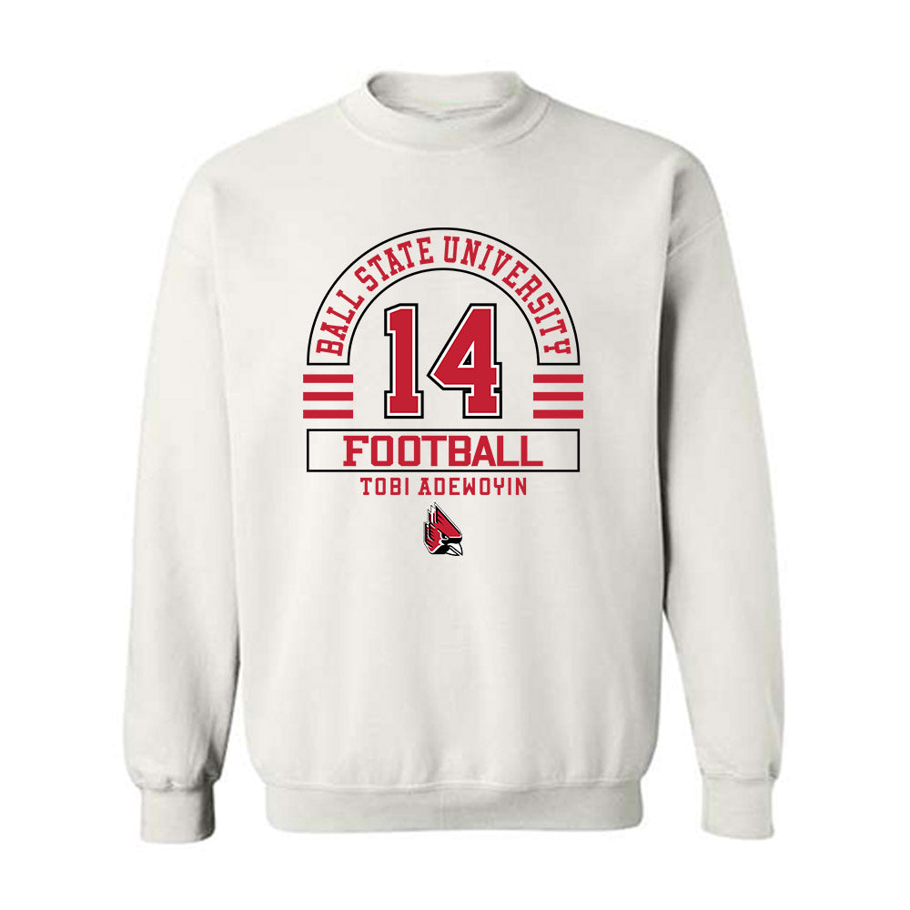 Ball State - NCAA Football : Tobi Adewoyin - Classic Fashion Shersey Crewneck Sweatshirt-0