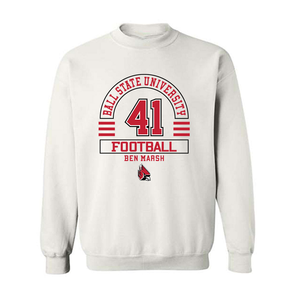 Ball State - NCAA Football : Ben Marsh - Classic Fashion Shersey Crewneck Sweatshirt-0