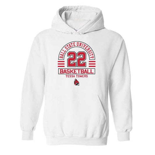 Ball State - NCAA Women's Basketball : Tessa Towers - Classic Fashion Shersey Hooded Sweatshirt-0