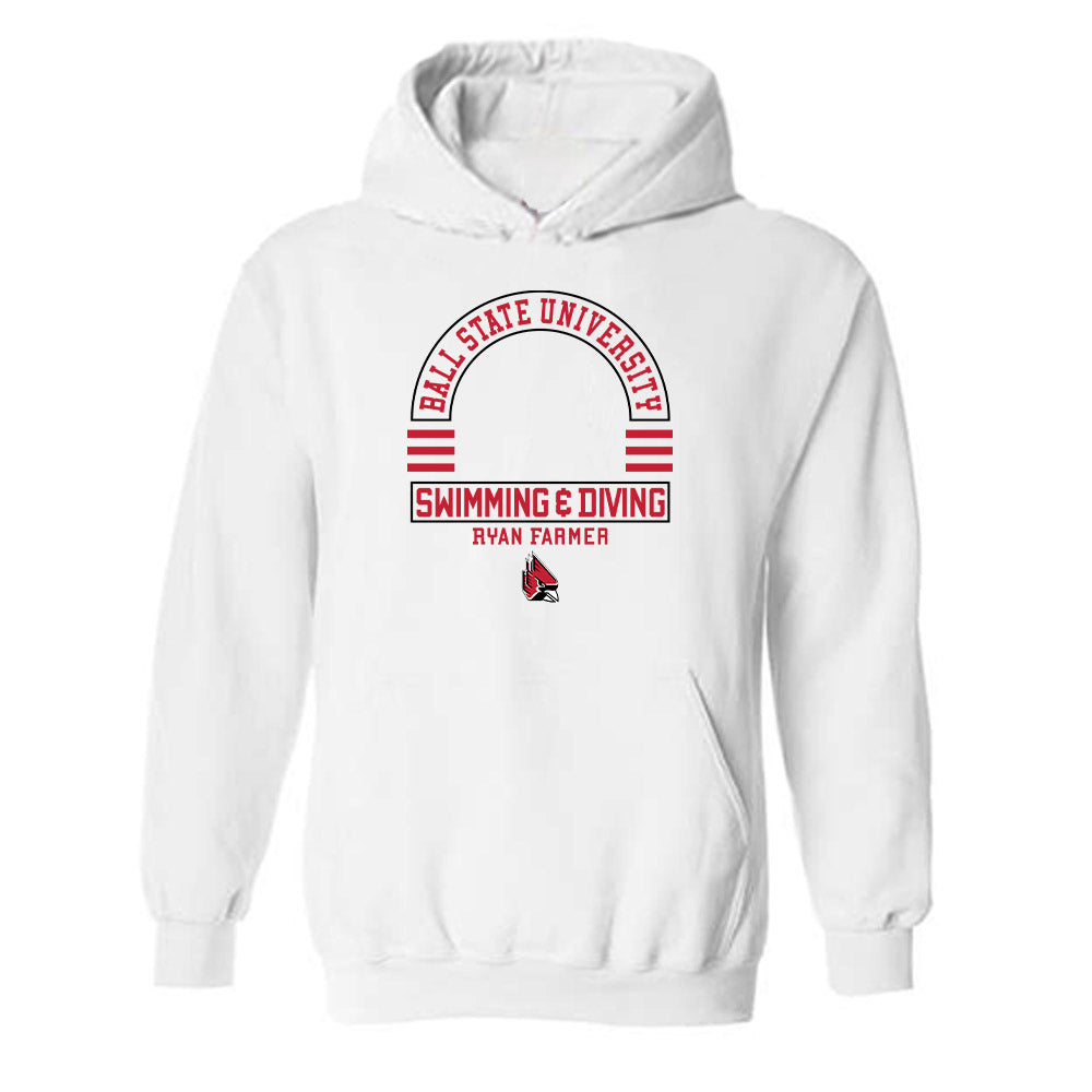 Ball State - NCAA Men's Swimming & Diving : Ryan Farmer - Classic Fashion Shersey Hooded Sweatshirt-0