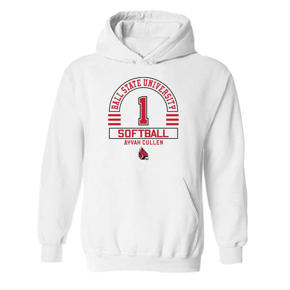 Ball State - NCAA Softball : Ayvah Cullen - Classic Fashion Shersey Hooded Sweatshirt-0
