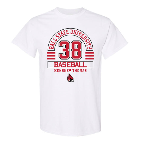 Ball State - NCAA Baseball : Kenskey Thomas - Classic Fashion Shersey T-Shirt-0