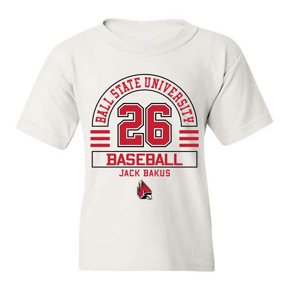Ball State - NCAA Baseball : Jack Bakus - Classic Fashion Shersey Youth T-Shirt-0