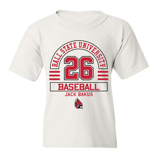Ball State - NCAA Baseball : Jack Bakus - Classic Fashion Shersey Youth T-Shirt-0