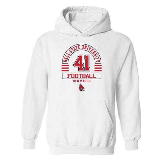Ball State - NCAA Football : Ben Marsh - Classic Fashion Shersey Hooded Sweatshirt-0