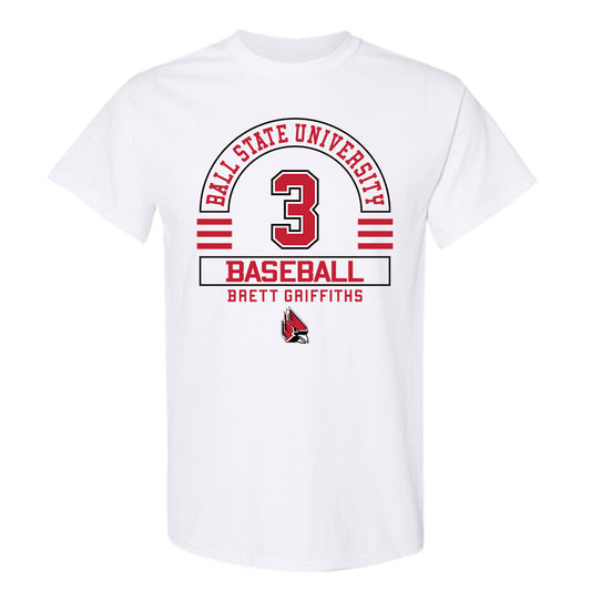 Ball State - NCAA Baseball : Brett Griffiths - Classic Fashion Shersey T-Shirt-0