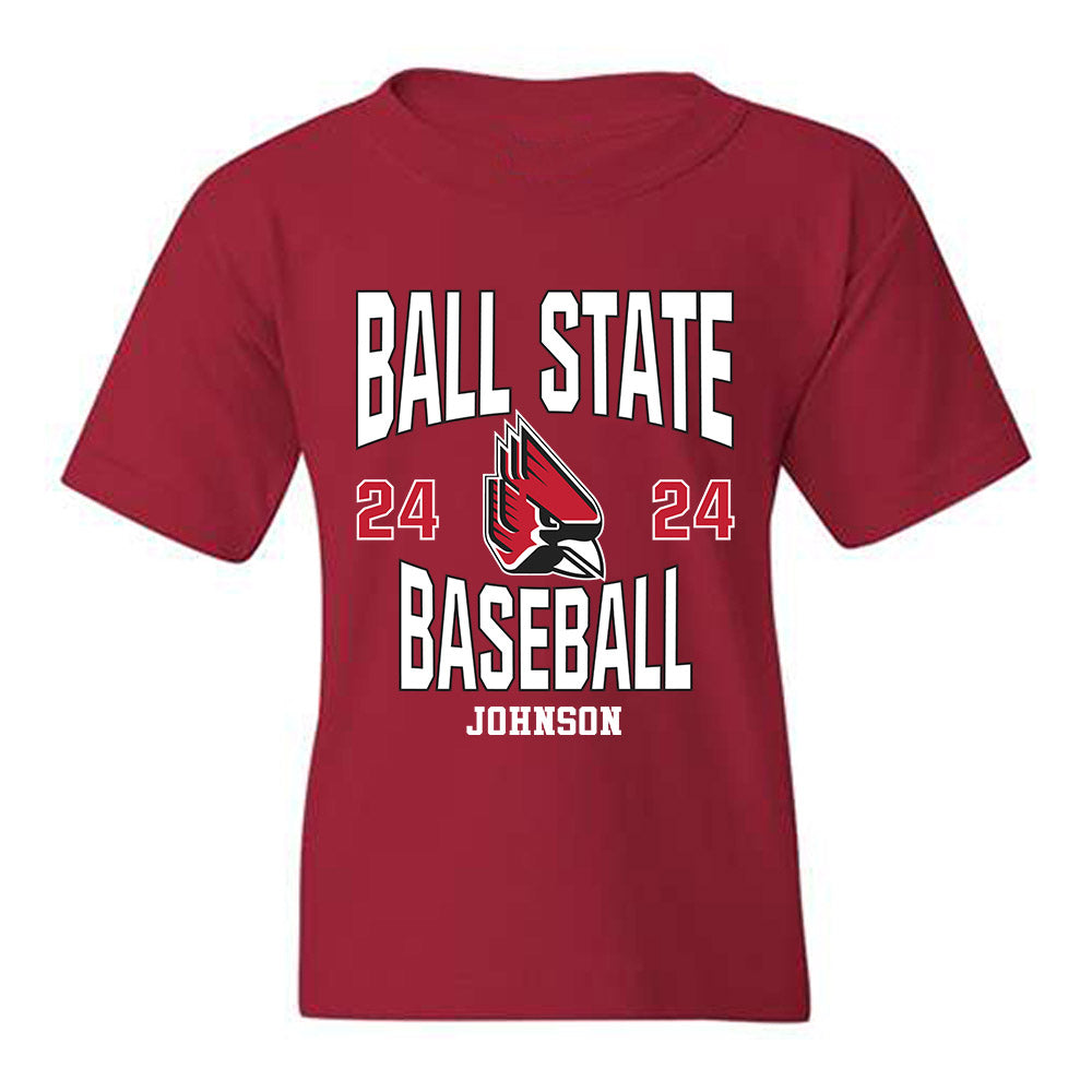Ball State - NCAA Baseball : Keegan Johnson - Classic Fashion Shersey Youth T-Shirt-0