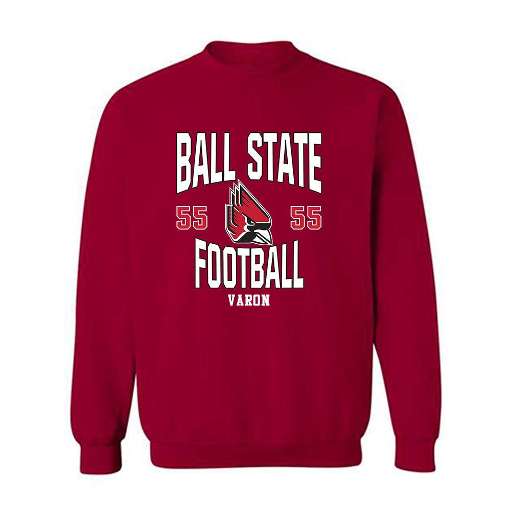Ball State - NCAA Football : Michael Varon - Classic Fashion Shersey Crewneck Sweatshirt-0