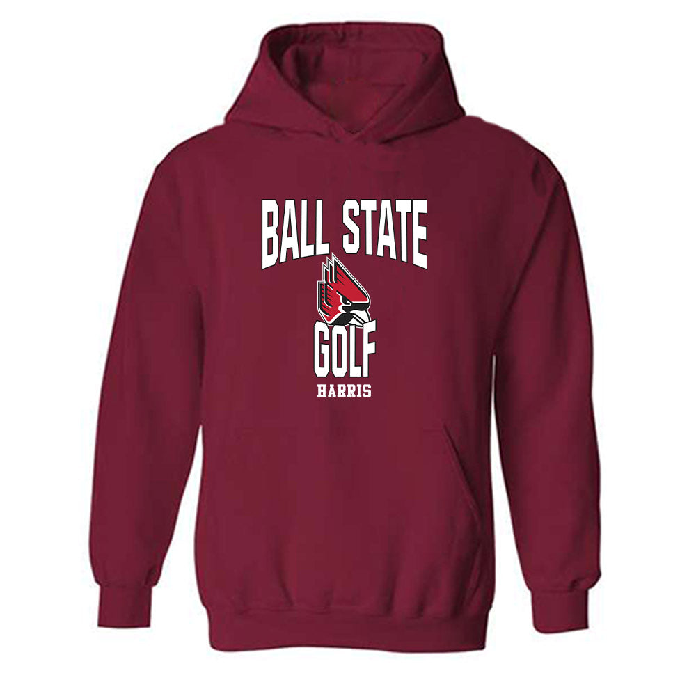 Ball State - NCAA Men's Golf : Samuel Harris - Classic Fashion Shersey Hooded Sweatshirt-0