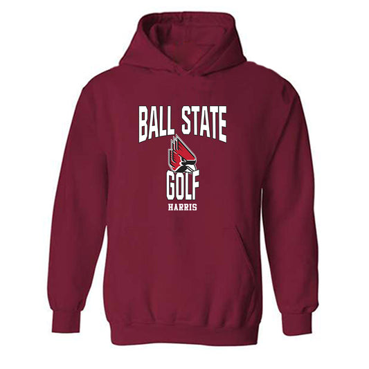Ball State - NCAA Men's Golf : Samuel Harris - Classic Fashion Shersey Hooded Sweatshirt-0