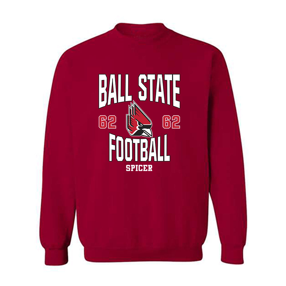 Ball State - NCAA Football : Sam Spicer - Classic Fashion Shersey Crewneck Sweatshirt-0