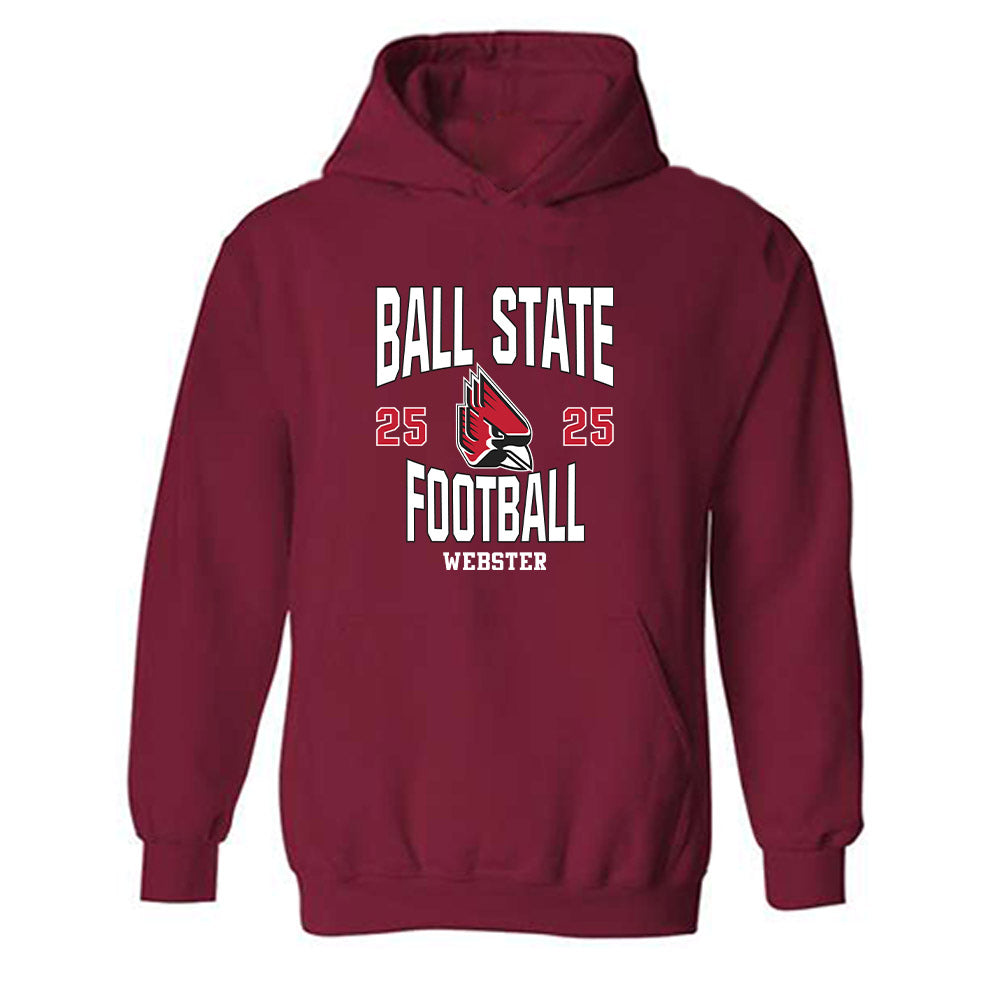 Ball State - NCAA Football : Mikeah Webster - Classic Fashion Shersey Hooded Sweatshirt-0