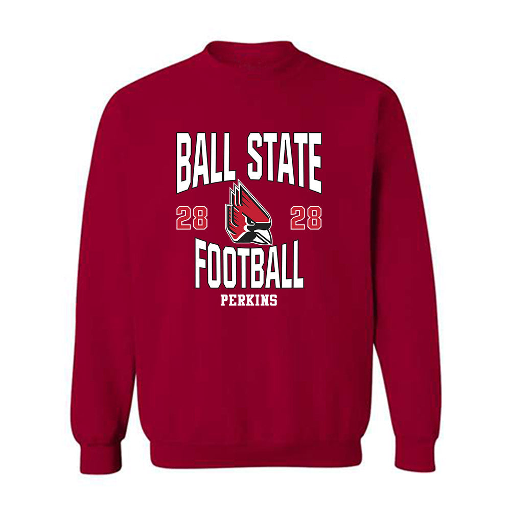 Ball State - NCAA Football : Stone Perkins - Classic Fashion Shersey Crewneck Sweatshirt-0