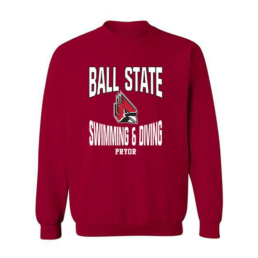 Ball State - NCAA Men's Swimming & Diving : Luke Pryor - Classic Fashion Shersey Crewneck Sweatshirt-0
