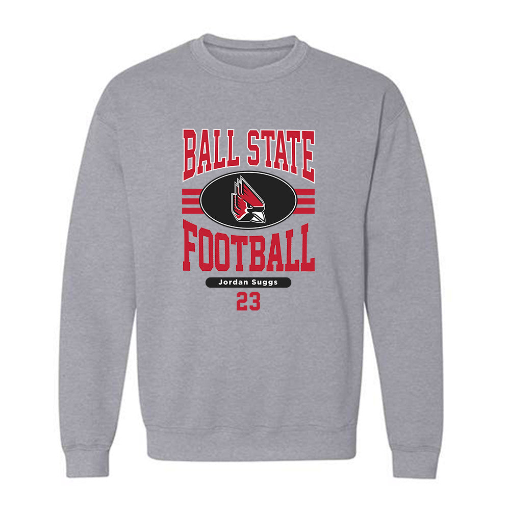 Ball State - NCAA Football : Jordan Suggs - Classic Fashion Shersey Crewneck Sweatshirt-0