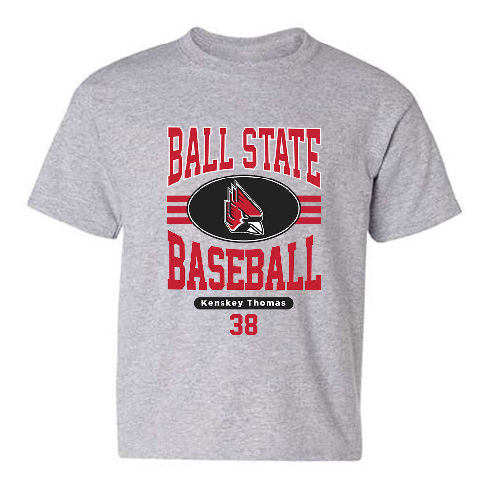 Ball State - NCAA Baseball : Kenskey Thomas - Classic Fashion Shersey Youth T-Shirt-0
