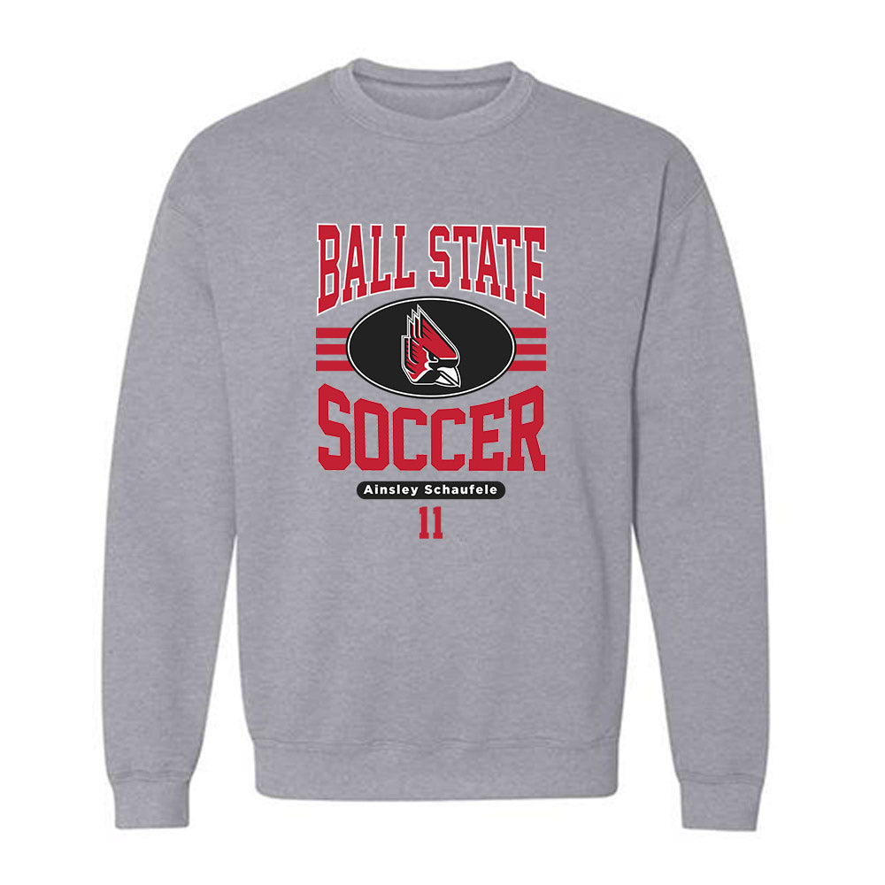 Ball State - NCAA Women's Soccer : Ainsley Schaufele - Classic Fashion Shersey Crewneck Sweatshirt-0