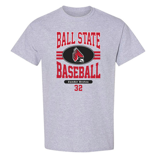 Ball State - NCAA Baseball : Zander Bretza - Classic Fashion Shersey T-Shirt-0
