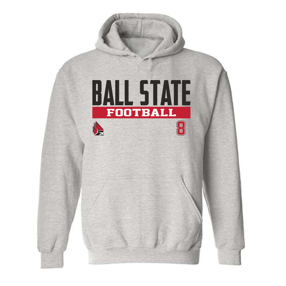 Ball State - NCAA Football : Mason Riggins - Classic Fashion Shersey Hooded Sweatshirt-0
