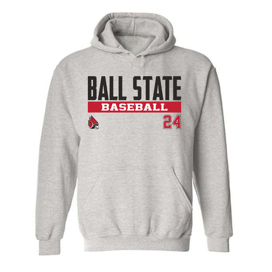 Ball State - NCAA Baseball : Keegan Johnson - Classic Fashion Shersey Hooded Sweatshirt-0
