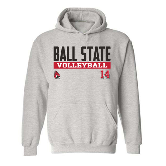 Ball State - NCAA Men's Volleyball : Jason Harris - Classic Fashion Shersey Hooded Sweatshirt-0