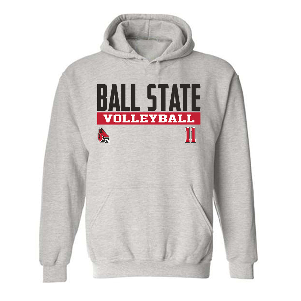 Ball State - NCAA Men's Volleyball : Dante Cayaban - Classic Fashion Shersey Hooded Sweatshirt-0