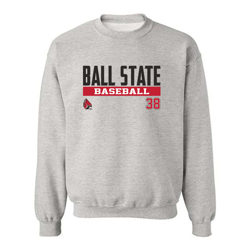 Ball State - NCAA Baseball : Kenskey Thomas - Classic Fashion Shersey Crewneck Sweatshirt-0