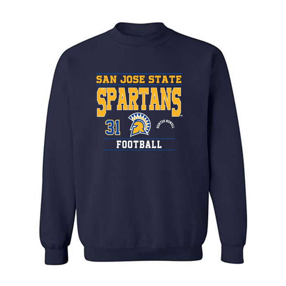 SJSU - NCAA Football : Hunter Nowell - Classic Fashion Shersey Crewneck Sweatshirt-0