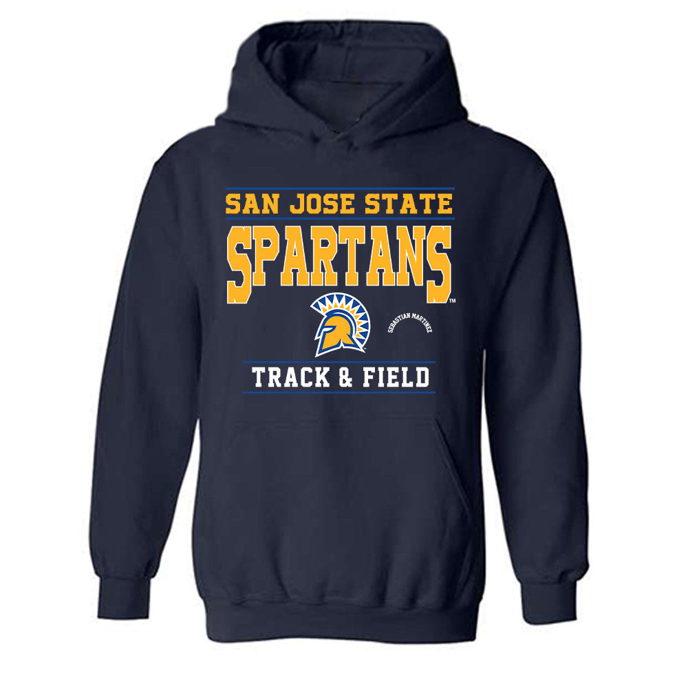 SJSU - NCAA Men's Track & Field : Sebastian Martinez - Classic Fashion Shersey Hooded Sweatshirt-0