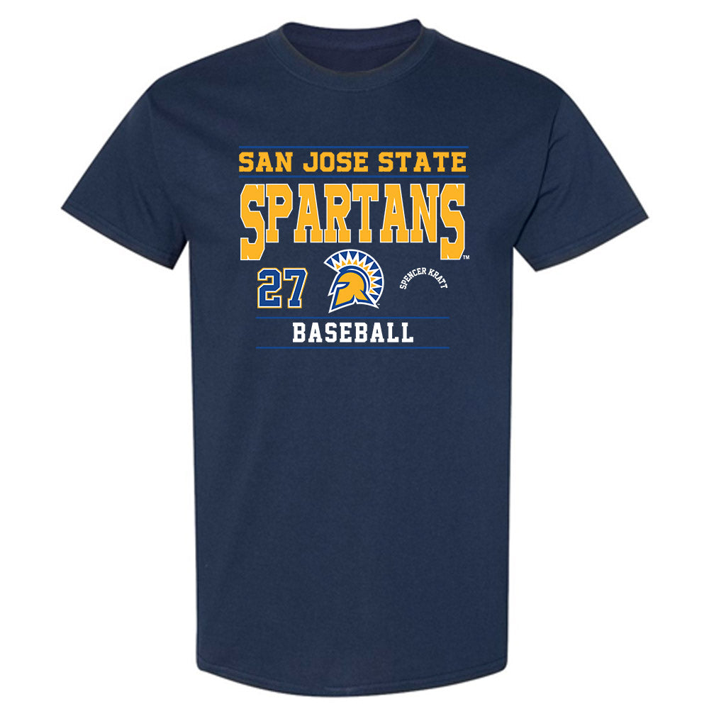 SJSU - NCAA Baseball : Spencer Kratt - Classic Fashion Shersey T-Shirt-0