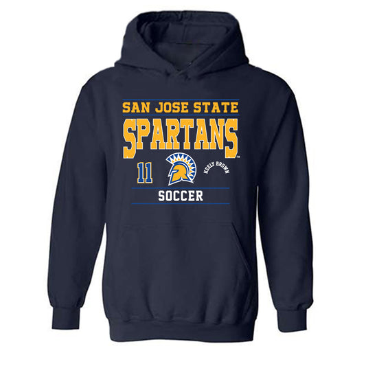 SJSU - NCAA Women's Soccer : Keely Brown - Classic Fashion Shersey Hooded Sweatshirt-0