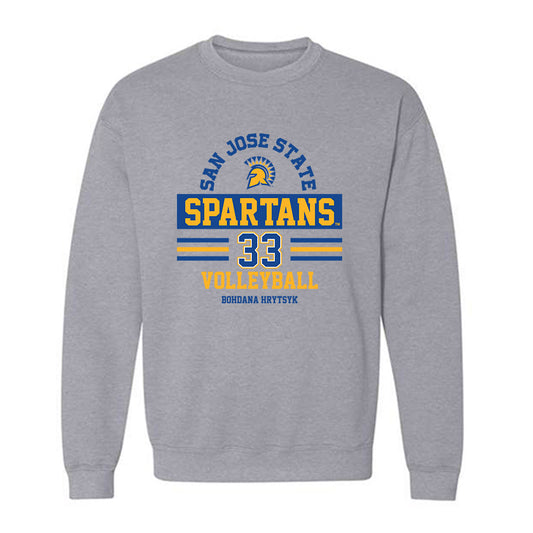 SJSU - NCAA Women's Volleyball : Bohdana Hrytsyk - Classic Fashion Shersey Crewneck Sweatshirt-0