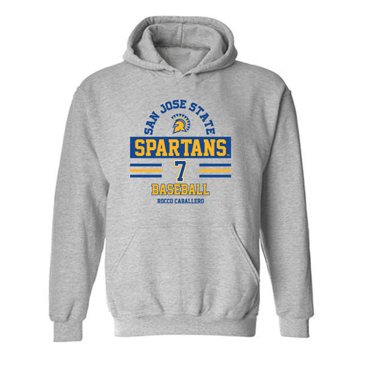 SJSU - NCAA Baseball : Rocco Caballero - Classic Fashion Shersey Hooded Sweatshirt-0