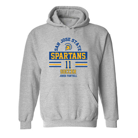 SJSU - NCAA Men's Soccer : Jordi Tortell - Classic Fashion Shersey Hooded Sweatshirt-0