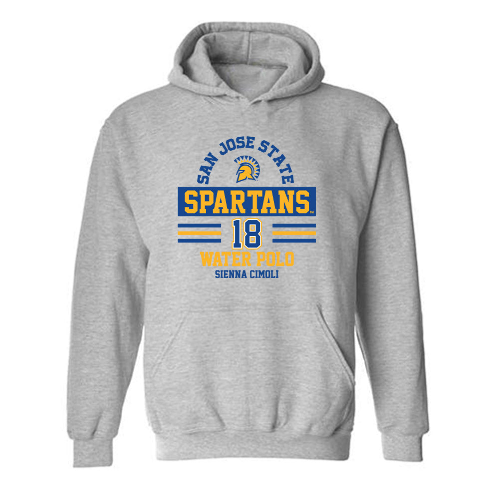 SJSU - NCAA Women's Water Polo : Sienna Cimoli - Classic Fashion Shersey Hooded Sweatshirt-0