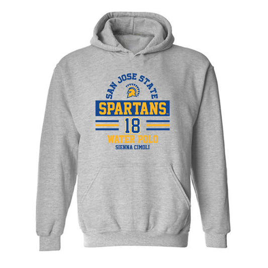 SJSU - NCAA Women's Water Polo : Sienna Cimoli - Classic Fashion Shersey Hooded Sweatshirt-0