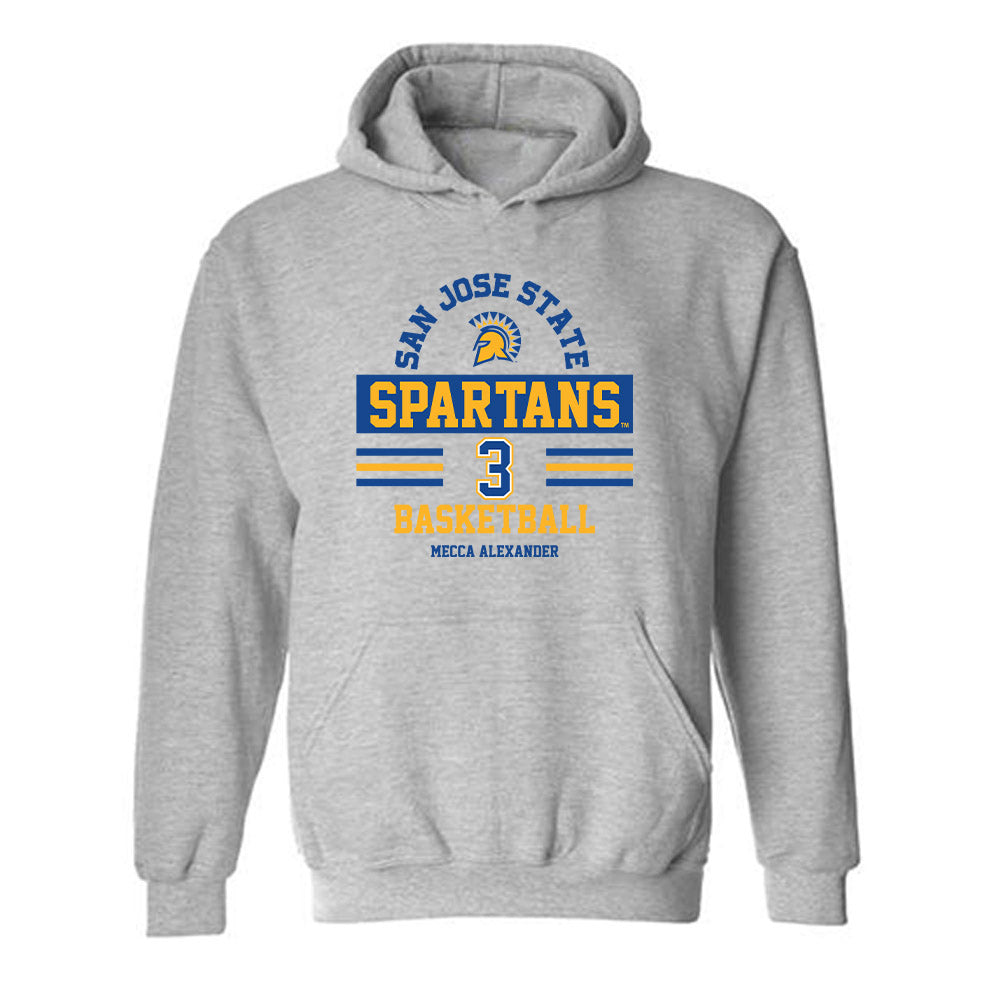 SJSU - NCAA Women's Basketball : Mecca Alexander - Classic Fashion Shersey Hooded Sweatshirt-0