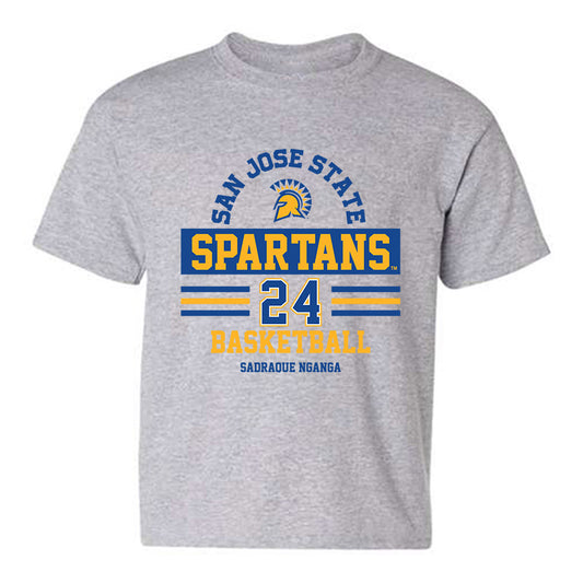 SJSU - NCAA Men's Basketball : Sadraque Nganga - Classic Fashion Shersey Youth T-Shirt-0