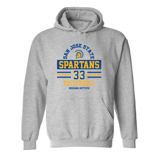 SJSU - NCAA Women's Volleyball : Bohdana Hrytsyk - Classic Fashion Shersey Hooded Sweatshirt-0