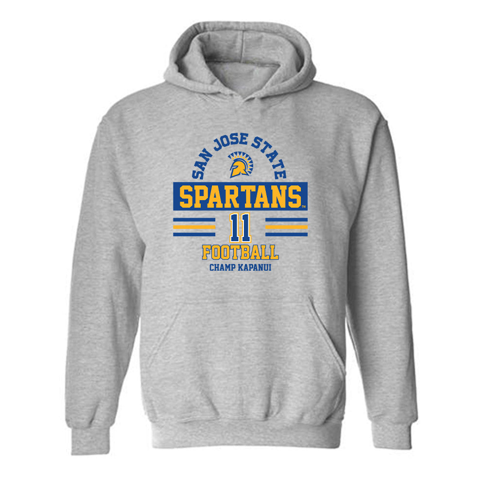 SJSU - NCAA Football : Champ Kapanui - Classic Fashion Shersey Hooded Sweatshirt-0