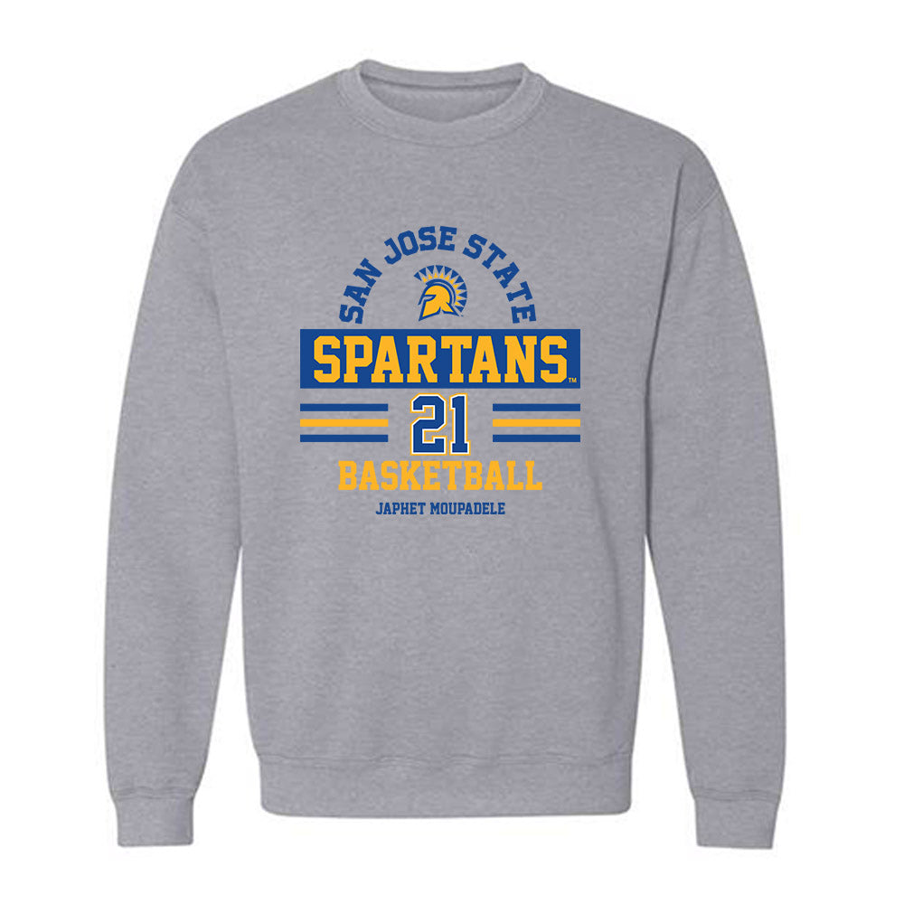 SJSU - NCAA Men's Basketball : Japhet Moupadele - Classic Fashion Shersey Crewneck Sweatshirt-0