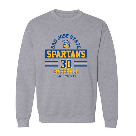 SJSU - NCAA Baseball : David Thomas - Classic Fashion Shersey Crewneck Sweatshirt-0