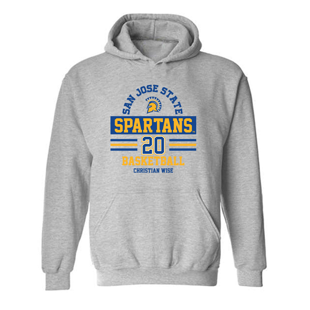 SJSU - NCAA Men's Basketball : Christian Wise - Classic Fashion Shersey Hooded Sweatshirt-0
