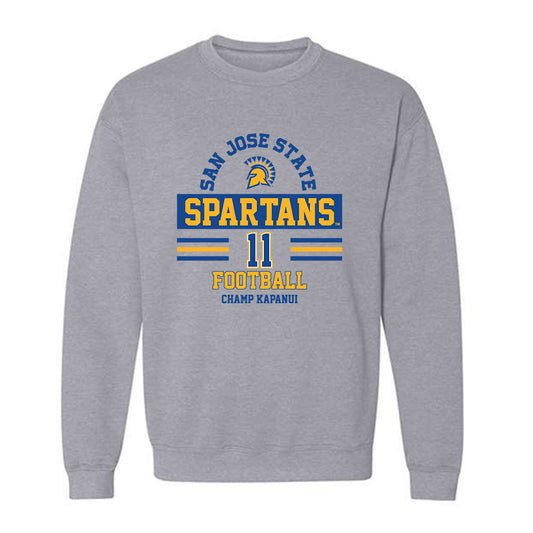 SJSU - NCAA Football : Champ Kapanui - Classic Fashion Shersey Crewneck Sweatshirt-0