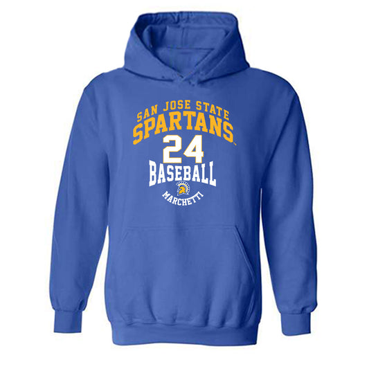SJSU - NCAA Baseball : Landon Marchetti - Classic Fashion Shersey Hooded Sweatshirt-0
